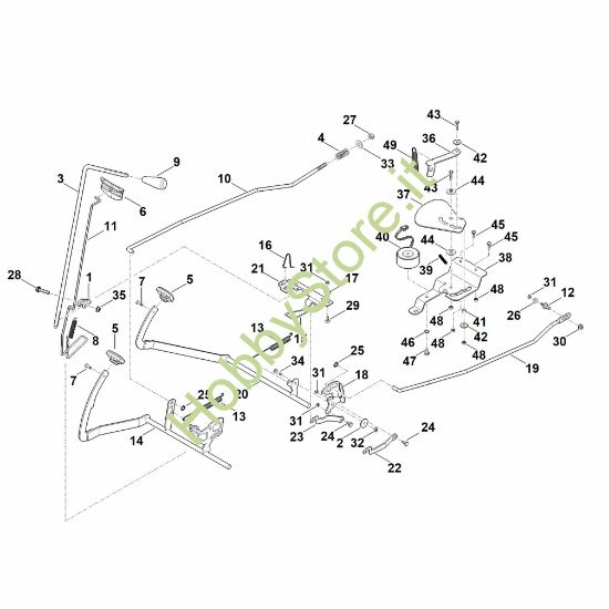 Picture of J - Freno, freno di parcheggio, leva di innesto, limitatore velocità  RT 6112.1 ZL